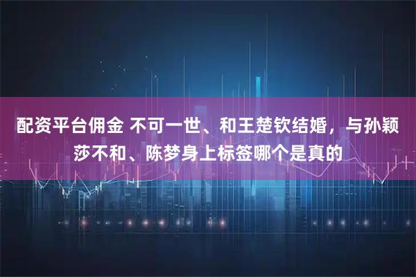 配资平台佣金 不可一世、和王楚钦结婚，与孙颖莎不和、陈梦身上标签哪个是真的